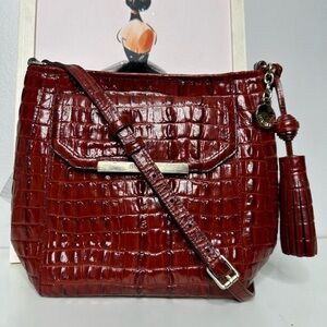 Brahmin Margo Pecan / Gold La Scala Crossbody with Tassel